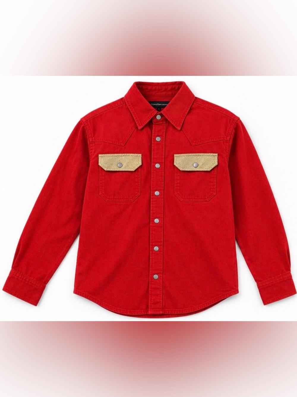 Calvin Klein Red Buttown Down Long Sleeve